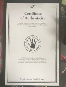 Certificate of Authenticity from Uno Alla Volta