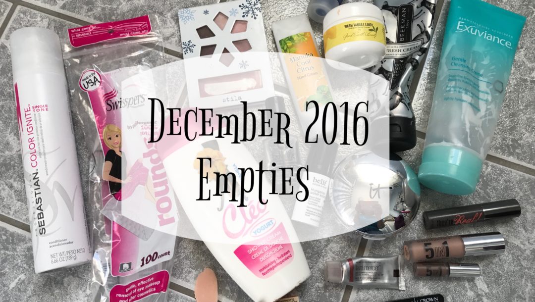 December 2016 empty beauty products, neversaydiebeauty.com