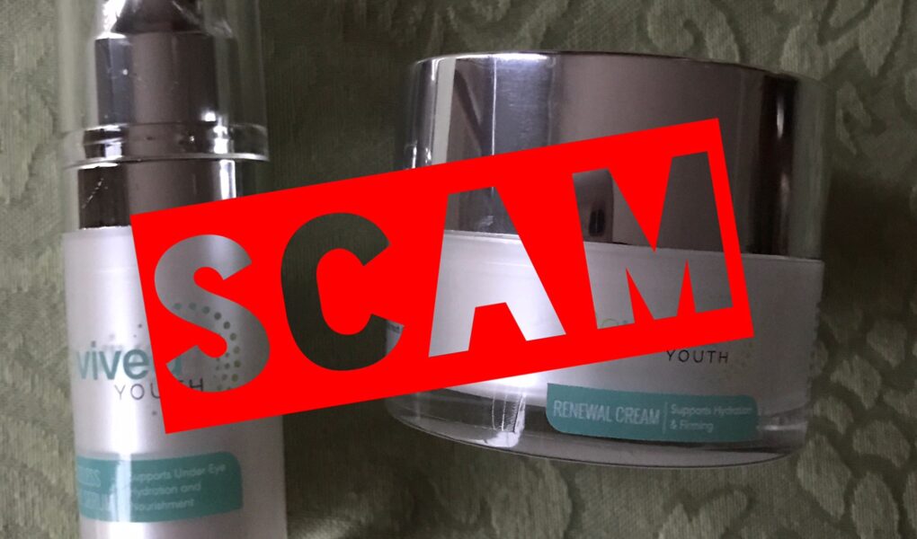 Revived Youth skincare products that were a scam purchase