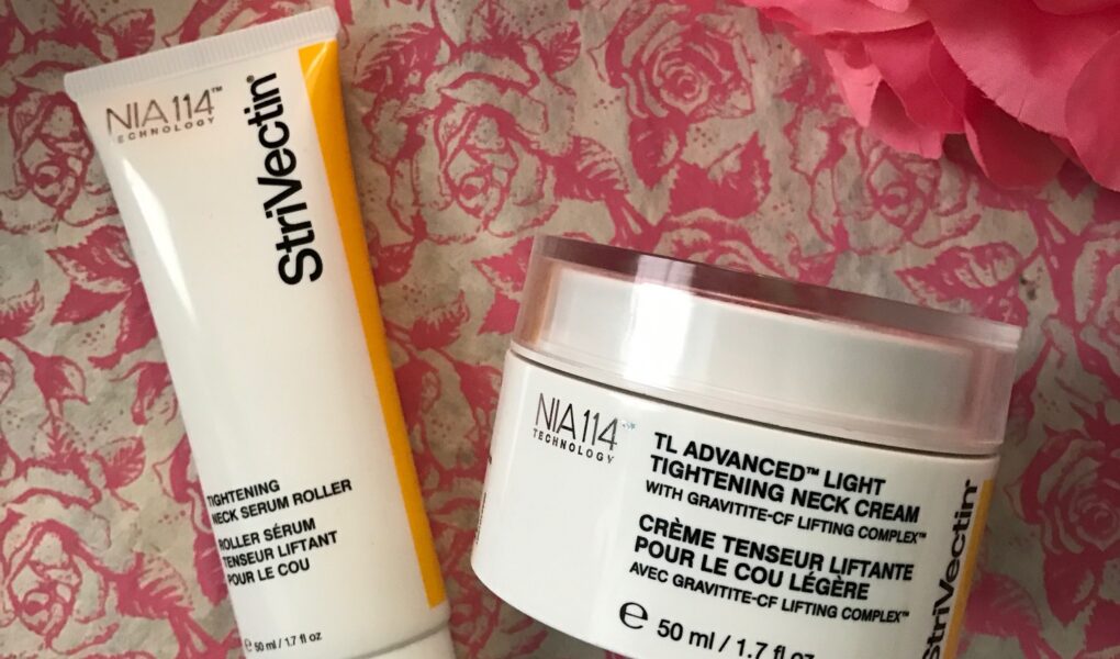 StriVectin's new neck skincare products: Tightening Neck Serum Roller & TL Advanced Light Tightening Neck Cream, neversaydiebeauty.com