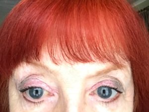 closeup, eyes wearing Revlon ColorStay Creme Eyeshadows 735 & 745, neversaydiebeauty.com