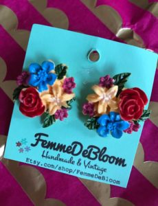 floral bouquet stud earrings from Femme de Bloom, neversaydiebeauty.com