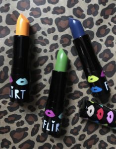 Flirt Lip pHetish Converting Color Lipsticks bullets in yellow, green and blue, neversaydiebeauty.com