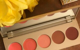 Stila Convertible Color Lip & Cheek Palette in Sunset Serenade shades, open to show pans, neversaydiebeauty.com