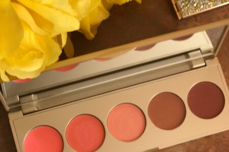 Stila Convertible Color Lip & Cheek Palette in Sunset Serenade shades, open to show pans, neversaydiebeauty.com