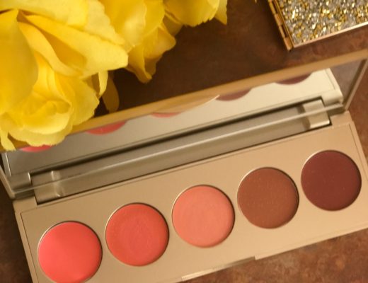 Stila Convertible Color Lip & Cheek Palette in Sunset Serenade shades, open to show pans, neversaydiebeauty.com