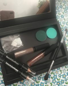 Beauty Junkees eye and brow makeup and tools, open, neversaydiebeauty.com