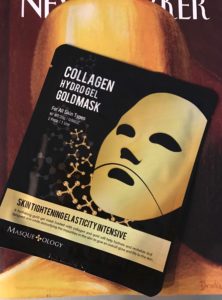 Masqueology Collagen Hydrolyzed Goldmask on Oscars New Yorker cover, neversaydiebeauty.com