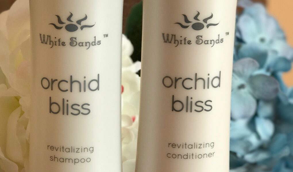 White Sands Orchid Bliss Revitalizing Shampoo & Conditioner, neversaydiebeauty.com