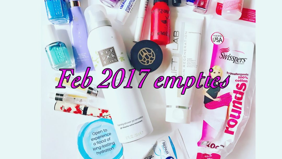 beauty product empties, February 2017, neversaydiebeauty.com