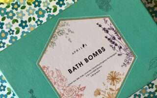 Aprilis Bath Bombs outer packaging, neversaydiebeauty.com