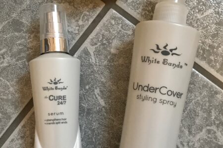 White Sands The Cure 24/7 Serum & UnderCover Styling Spray, neversaydiebeauty.com