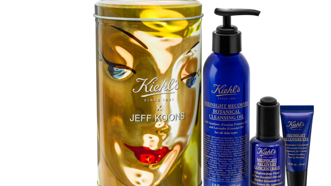 Jeff Koons-designed cosmetic tin and Kiehls Midnight Recovery skincare range, neversaydiebeauty.com