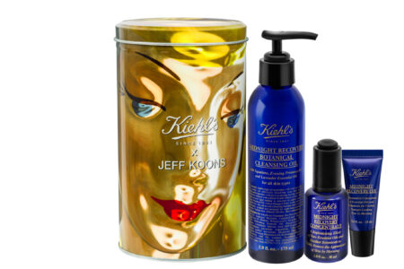 Jeff Koons-designed cosmetic tin and Kiehls Midnight Recovery skincare range, neversaydiebeauty.com