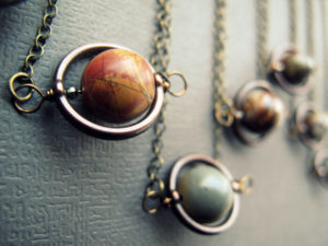 Chrysalism planet/solar system necklace, neversaydiebeauty.com