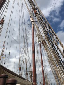 rigging of the Dutch freighter, Oostershelde at Sail Boston, neversaydiebeauty.com