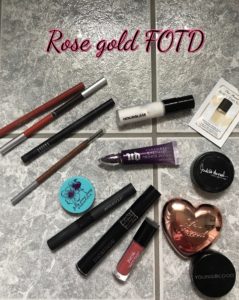 makeup for rose gold FOTD, neversaydiebeauty.com