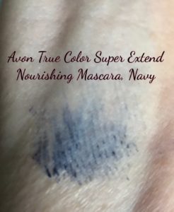 navy swatch of Avon True Color Super Extend Nourishing Mascara, neversaydiebeauty.com