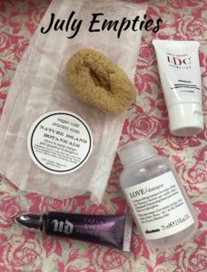 empty beauty products for July 2017
