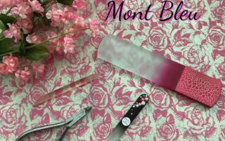 Mont Bleu nail tools: nail file, foot file, nippers, and cuticle pusher, neversaydiebeauty.com