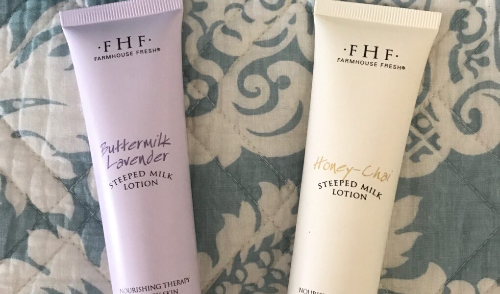 Farmhouse Fresh Steeped Milk Lotions tubes of Buttermilk Lavender & Honey Chai, neversaydiebeauty.com