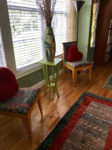 Mitch Ryerson chairs, patterned rug, neversaydiebeauty.com