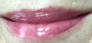 lip swatch of Sweet Cherry, Revlon Kiss Balm, neversaydiebeauty.com