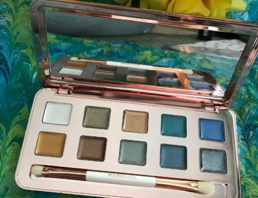 ModelsOwn Colour Chrome eyeshadow palette, open to show the shades, mirror and double-ended brush, neversaydiebeauty.com