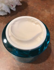 MoroccanOil Body Souffle open jar showing the whipped white cream, neversaydiebeauty.com