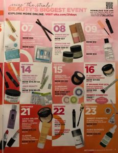 Ulta 21 Days of Beauty Fall 2017 calendar, page 2, neversaydiebeauty.com