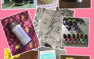 collage of mostly skincare products I'll be reviewing soon, neversaydiebeauty.com