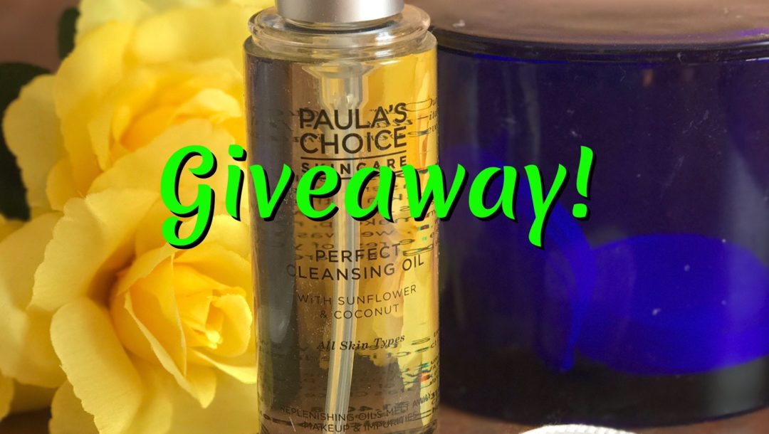 Paula's Choice Perfect Cleansing Oil with giveaway title, neversaydiebeauty.com