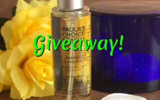 Paula's Choice Perfect Cleansing Oil with giveaway title, neversaydiebeauty.com