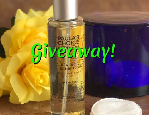 Paula's Choice Perfect Cleansing Oil with giveaway title, neversaydiebeauty.com