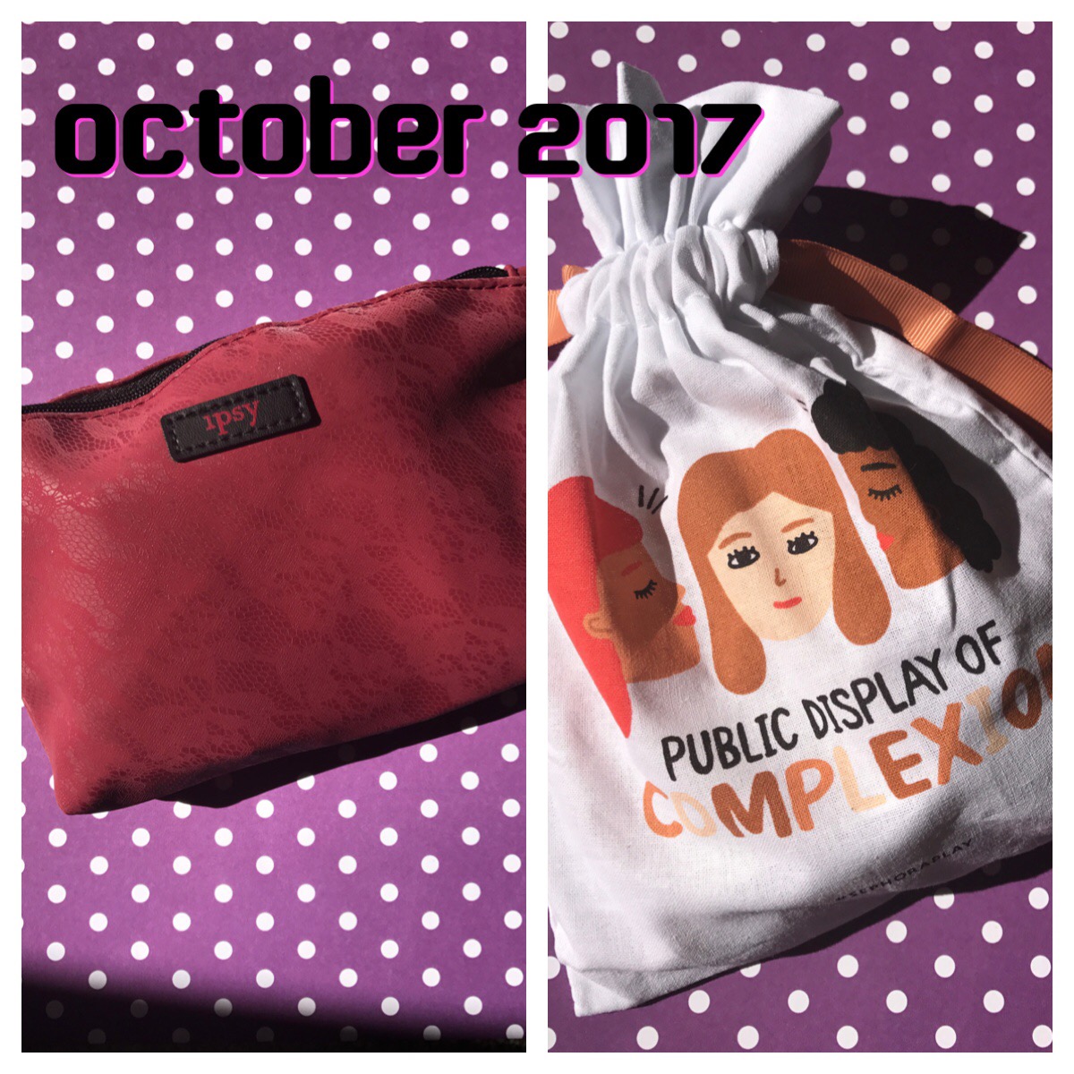 Ipsy and Sephora Play bags for October 2017, neversaydiebeauty.com