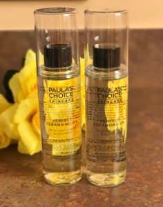 two bottles of Paula's Choice Perfect Cleansing Oil, neversaydiebeauty.com