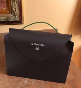 Dr. Hauschka carrying case for skincare products, neversaydiebeauty.com