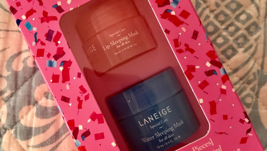 Laneige Good Night Kit with Lip and Water Sleeping Masks in travel size jars, neversaydiebeauty.com