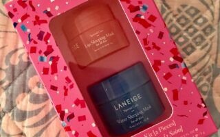 Laneige Good Night Kit with Lip and Water Sleeping Masks in travel size jars, neversaydiebeauty.com