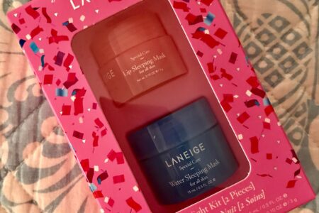 Laneige Good Night Kit with Lip and Water Sleeping Masks in travel size jars, neversaydiebeauty.com