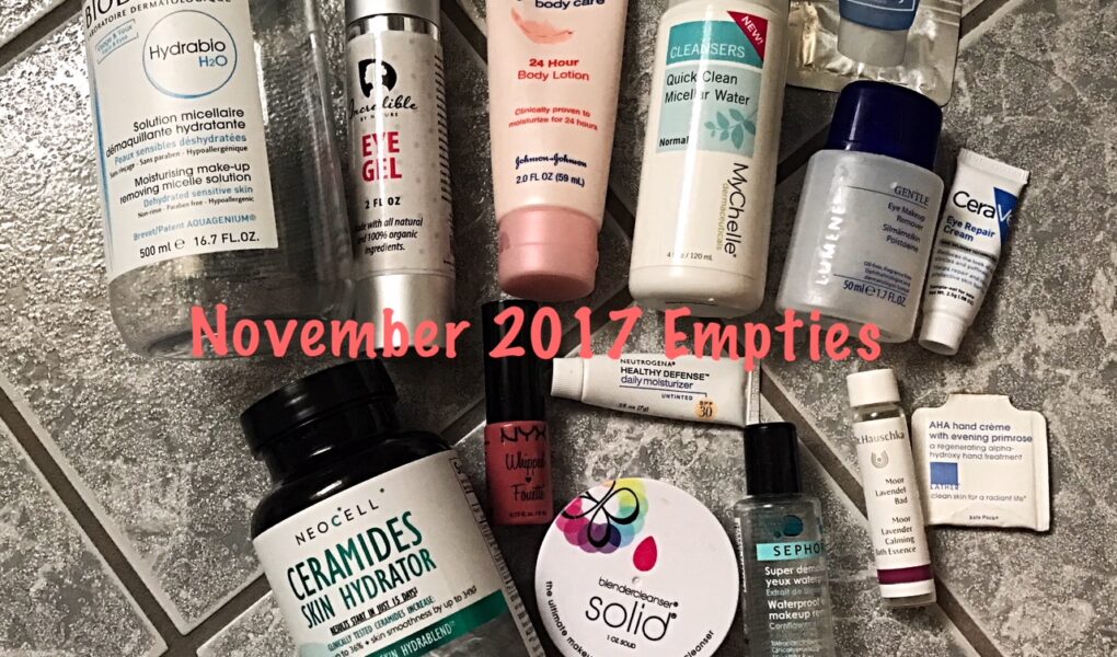 beauty empties for November 2017, neversaydiebeauty.com