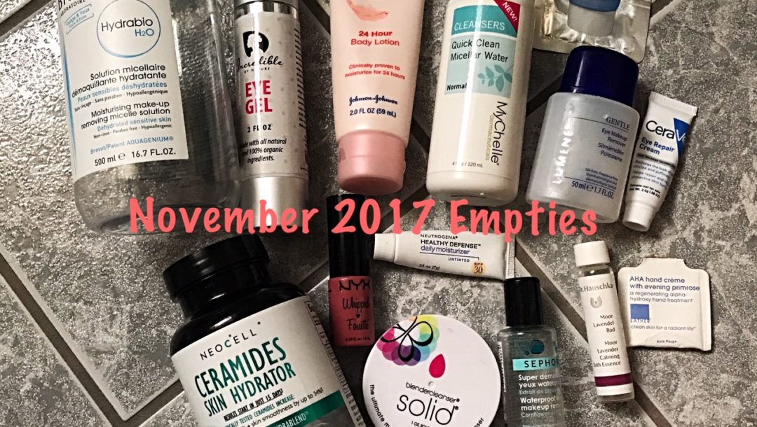 beauty empties for November 2017, neversaydiebeauty.com