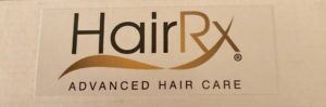 logo for HairRx Advanced Hair Care, neversaydiebeauty.com