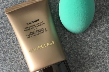 Hourglass Illusion Hyaluronic Skin Tint foundation in a plastic tube, neversaydiebeauty.com