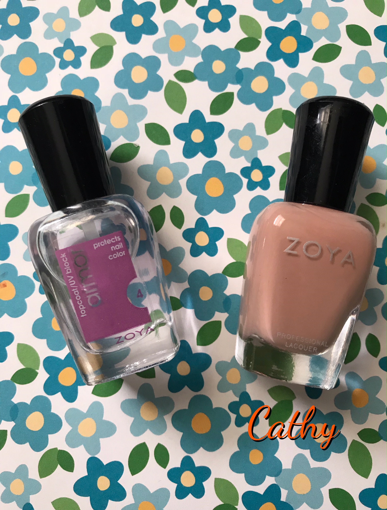 Zoya Armor Topcoat and cream polish shade Cathy, neversaydiebeauty.com