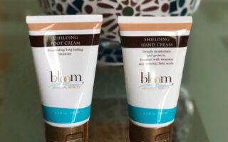 tubes of Bloom Shielding Foot and Hand Creams, neversaydiebeauty.com