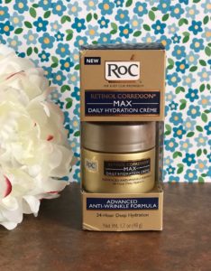 RoC Retinol Correction Max Daily Hydration Creme in its outer box, neversaydiebeauty.com