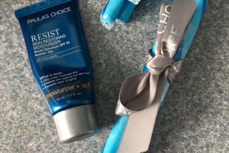 my almost empty travel size tube of Paula's Choice RESIST Skin Recovery Moisturizer SPF 50, neversaydiebeauty.com