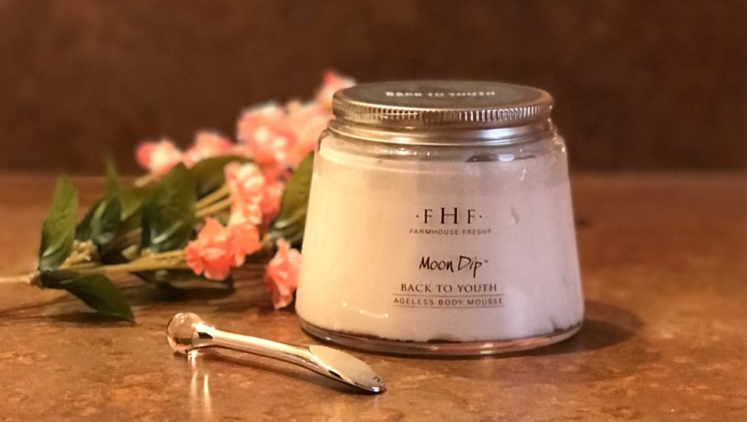 jar and wand for Farmhouse Fresh Moon Dip Body Mousse, neversaydiebeauty.com