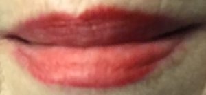 lip swatch after a meal, Sephora Cream Lip Stain in Always Red, neversaydiebeauty.com